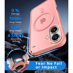 Magnétique Coque pour iPhone 16 avec 1 Verre Trempé, Compatible avec MagSafe, Protection Contre Les Chutes de qualité Militaire,