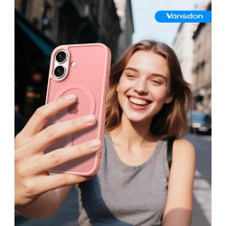 Magnétique Coque pour iPhone 16 avec 1 Verre Trempé, Compatible avec MagSafe, Protection Contre Les Chutes de qualité Militaire,