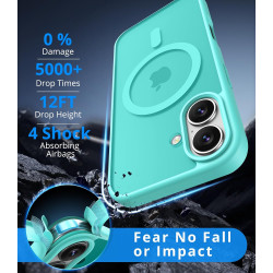 Magnétique Coque pour iPhone 16 avec 1 Verre Trempé, Compatible avec MagSafe, Protection Contre Les Chutes de qualité Militaire,