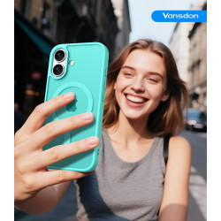 Magnétique Coque pour iPhone 16 avec 1 Verre Trempé, Compatible avec MagSafe, Protection Contre Les Chutes de qualité Militaire,