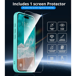 Magnétique Coque pour iPhone 16 avec 1 Verre Trempé, Compatible avec MagSafe, Protection Contre Les Chutes de qualité Militaire,
