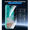 Magnétique Coque pour iPhone 16 avec 1 Verre Trempé, Compatible avec MagSafe, Protection Contre Les Chutes de qualité Militaire,