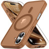 Magnétique Coque pour iPhone 16 avec 1 Verre Trempé, Compatible avec MagSafe, Protection Contre Les Chutes de qualité Militaire,