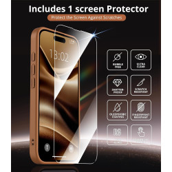 Magnétique Coque pour iPhone 16 avec 1 Verre Trempé, Compatible avec MagSafe, Protection Contre Les Chutes de qualité Militaire,