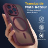 Oududianzi-Coque pour iPhone 15 Pro Compatible avec MagSafe Magnétique, Housse de Arrière Translucide Givrée PC, TPU Silicone Bu