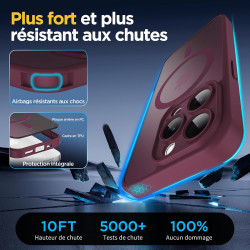 Oududianzi-Coque pour iPhone 15 Pro Compatible avec MagSafe Magnétique, Housse de Arrière Translucide Givrée PC, TPU Silicone Bu