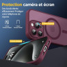 Oududianzi-Coque pour iPhone 15 Pro Compatible avec MagSafe Magnétique, Housse de Arrière Translucide Givrée PC, TPU Silicone Bu