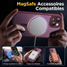 Oududianzi - Coque pour iPhone 15 Compatible avec MagSafe Magnétique, Housse de Arrière Translucide Givrée PC, TPU Silicone Bump