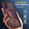 Oududianzi - Coque pour iPhone 16 Compatible avec MagSafe Magnétique, Housse de Arrière Translucide Givrée PC, TPU Silicone Bump