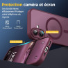 Oududianzi - Coque pour iPhone 16 Compatible avec MagSafe Magnétique, Housse de Arrière Translucide Givrée PC, TPU Silicone Bump