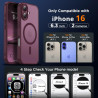 Oududianzi - Coque pour iPhone 16 Compatible avec MagSafe Magnétique, Housse de Arrière Translucide Givrée PC, TPU Silicone Bump