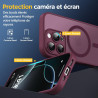 Oududianzi-Coque pour iPhone 16 Pro Compatible avec MagSafe Magnétique, Housse de Arrière Translucide Givrée PC, TPU Silicone Bu