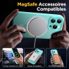 Oududianzi-Coque pour iPhone 15 Pro Compatible avec MagSafe Magnétique, Housse de Arrière Translucide Givrée PC, TPU Silicone Bu
