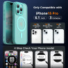 Oududianzi-Coque pour iPhone 15 Pro Compatible avec MagSafe Magnétique, Housse de Arrière Translucide Givrée PC, TPU Silicone Bu