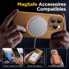 Oududianzi-coque pour iphone 15 pro compatible avec magsafe magnétique, housse de arrière translucide givrée pc, tpu silicone bu