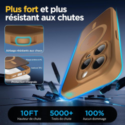Oududianzi-coque pour iphone 15 pro compatible avec magsafe magnétique, housse de arrière translucide givrée pc, tpu silicone bu