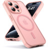 Oududianzi-Coque pour iPhone 15 Pro Compatible avec MagSafe Magnétique, Housse de Arrière Translucide Givrée PC, TPU Silicone Bu