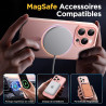 Oududianzi-Coque pour iPhone 15 Pro Compatible avec MagSafe Magnétique, Housse de Arrière Translucide Givrée PC, TPU Silicone Bu