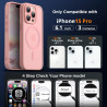 Oududianzi-Coque pour iPhone 15 Pro Compatible avec MagSafe Magnétique, Housse de Arrière Translucide Givrée PC, TPU Silicone Bu