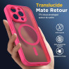Oududianzi-Coque pour iPhone 15 Pro Compatible avec MagSafe Magnétique, Housse de Arrière Translucide Givrée PC, TPU Silicone Bu