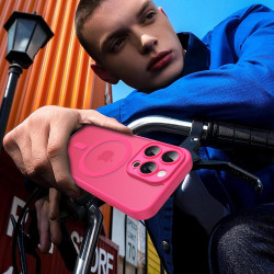 Oududianzi-Coque pour iPhone 15 Pro Compatible avec MagSafe Magnétique, Housse de Arrière Translucide Givrée PC, TPU Silicone Bu