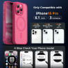 Oududianzi-Coque pour iPhone 15 Pro Compatible avec MagSafe Magnétique, Housse de Arrière Translucide Givrée PC, TPU Silicone Bu