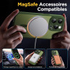 Oududianzi-coque pour iphone 15 pro compatible avec magsafe magnétique, housse de arrière translucide givrée pc, tpu silicone bu