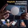 Oududianzi-Coque pour iPhone 15 Pro Compatible avec MagSafe Magnétique, Housse de Arrière Translucide Givrée PC, TPU Silicone Bu