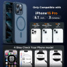 Oududianzi-Coque pour iPhone 15 Pro Compatible avec MagSafe Magnétique, Housse de Arrière Translucide Givrée PC, TPU Silicone Bu