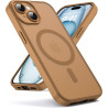 Oududianzi - coque pour iphone 15 compatible avec magsafe magnétique, housse de arrière translucide givrée pc, tpu silicone bump