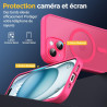 Oududianzi - Coque pour iPhone 15 Compatible avec MagSafe Magnétique, Housse de Arrière Translucide Givrée PC, TPU Silicone Bump