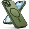 Oududianzi - coque pour iphone 15 compatible avec magsafe magnétique, housse de arrière translucide givrée pc, tpu silicone bump