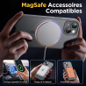 Oududianzi - coque pour iphone 15 compatible avec magsafe magnétique, housse de arrière translucide givrée pc, tpu silicone bump
