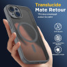 Oududianzi - coque pour iphone 15 compatible avec magsafe magnétique, housse de arrière translucide givrée pc, tpu silicone bump