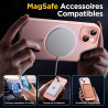 Oududianzi - Coque pour iPhone 15 Compatible avec MagSafe Magnétique, Housse de Arrière Translucide Givrée PC, TPU Silicone Bump