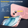 Oududianzi - Coque pour iPhone 15 Compatible avec MagSafe Magnétique, Housse de Arrière Translucide Givrée PC, TPU Silicone Bump
