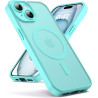 Oududianzi - Coque pour iPhone 15 Compatible avec MagSafe Magnétique, Housse de Arrière Translucide Givrée PC, TPU Silicone Bump