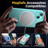 Oududianzi - Coque pour iPhone 15 Compatible avec MagSafe Magnétique, Housse de Arrière Translucide Givrée PC, TPU Silicone Bump