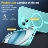 Oududianzi - Coque pour iPhone 15 Compatible avec MagSafe Magnétique, Housse de Arrière Translucide Givrée PC, TPU Silicone Bump
