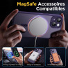Oududianzi - Coque pour iPhone 15 Compatible avec MagSafe Magnétique, Housse de Arrière Translucide Givrée PC, TPU Silicone Bump