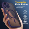 Oududianzi - Coque pour iPhone 15 Compatible avec MagSafe Magnétique, Housse de Arrière Translucide Givrée PC, TPU Silicone Bump