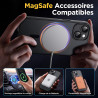 Oududianzi - Coque pour iPhone 15 Compatible avec MagSafe Magnétique, Housse de Arrière Translucide Givrée PC, TPU Silicone Bump