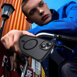 Oududianzi - Coque pour iPhone 15 Compatible avec MagSafe Magnétique, Housse de Arrière Translucide Givrée PC, TPU Silicone Bump