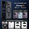 Oududianzi - Coque pour iPhone 15 Compatible avec MagSafe Magnétique, Housse de Arrière Translucide Givrée PC, TPU Silicone Bump
