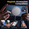 Oududianzi - Coque pour iPhone 15 Compatible avec MagSafe Magnétique, Housse de Arrière Translucide Givrée PC, TPU Silicone Bump