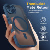 Oududianzi - Coque pour iPhone 15 Compatible avec MagSafe Magnétique, Housse de Arrière Translucide Givrée PC, TPU Silicone Bump