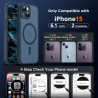 Oududianzi - Coque pour iPhone 15 Compatible avec MagSafe Magnétique, Housse de Arrière Translucide Givrée PC, TPU Silicone Bump