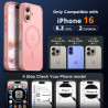 Oududianzi - Coque pour iPhone 16 Compatible avec MagSafe Magnétique, Housse de Arrière Translucide Givrée PC, TPU Silicone Bump