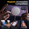 Oududianzi - Coque pour iPhone 16 Compatible avec MagSafe Magnétique, Housse de Arrière Translucide Givrée PC, TPU Silicone Bump