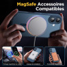 Oududianzi - Coque pour iPhone 16 Compatible avec MagSafe Magnétique, Housse de Arrière Translucide Givrée PC, TPU Silicone Bump